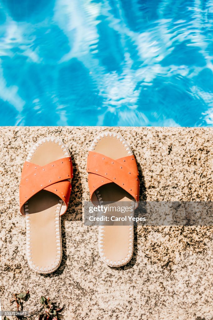 Sandals at poolside
