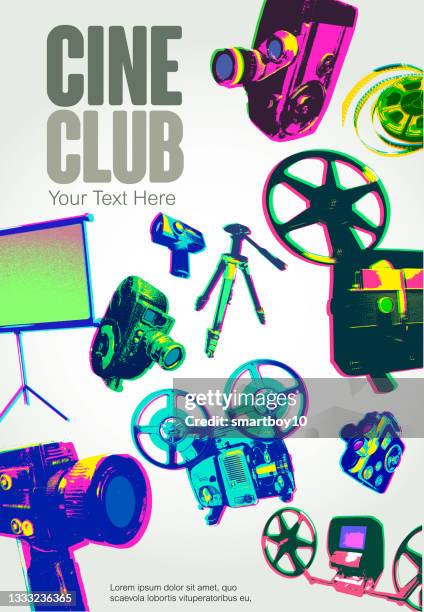 cinema club - film festival poster stock illustrations