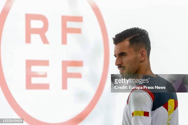 The player of the Spanish Olympic football team Dani Ceballos after his arrival from the Tokyo 2020 Olympic Games, August 9 in Madrid, Spain. Players...