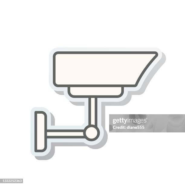 thin line real estate icon camera - home security camera stock illustrations