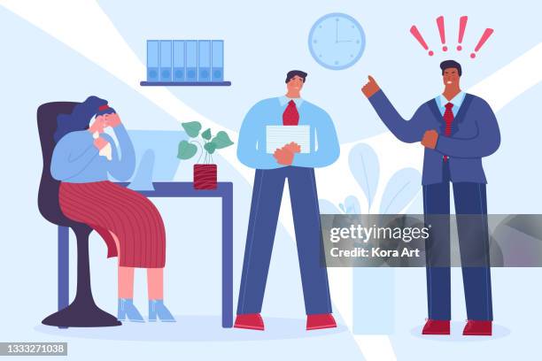 boss - bullying at work stock illustrations