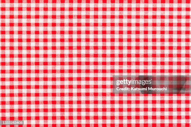 plaid pattern red colored fabric background - checked pattern stock-fotos und bilder