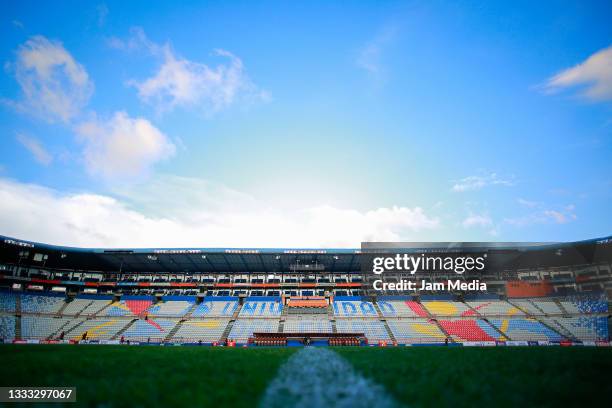 General view of the empty stadium prior to the 3rd round match between Pachuca and Atlas as part of the Torneo Grita Mexico A21 Liga MX at Hidalgo...