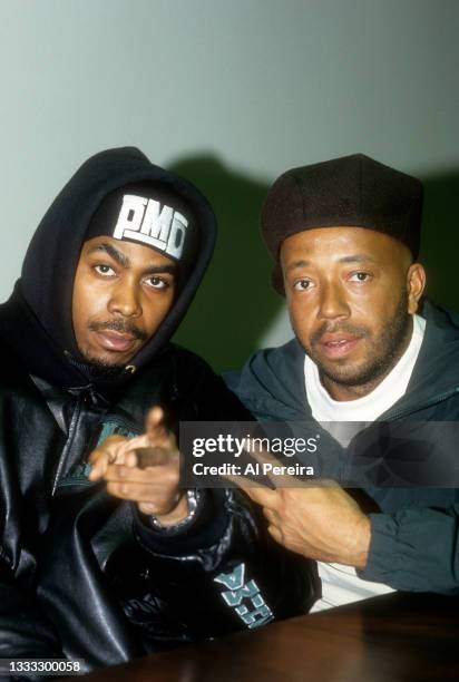 Russell Simmons and Parrish Smith of EPMD appear in a portrait taken on March 10, 1994 in New York City.