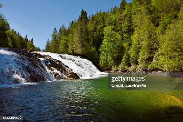 emerald river, gaspé peninsula - quebec landscape stock pictures, royalty-free photos & images