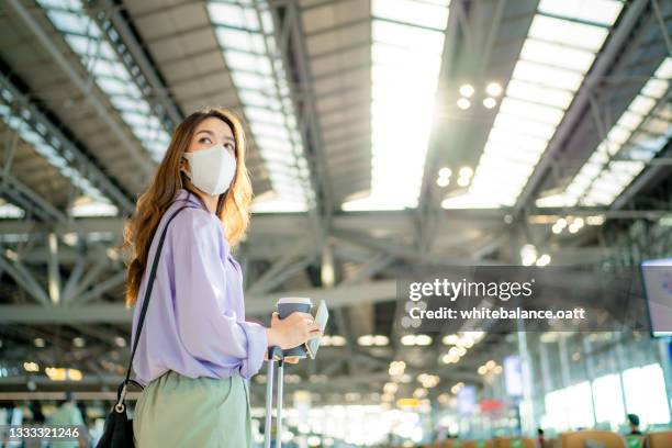 important to travel during the lockdown period to wear a mask and social distancing. - thailand covid stock pictures, royalty-free photos & images