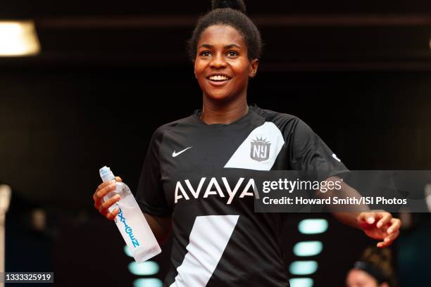 Brianna Pinto of NJ/NY Gotham FC before a game between North Carolina Courage and NJ/NY Gotham City FC at Red Bull Arena on August 7, 2021 in...