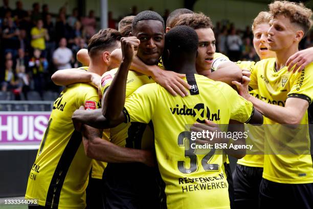 Yahcuroo Roemer of VVV Venlo celebrate second VVV Venlo goal of the afternoon during the Keuken Kampioen Divisie match between VVV Venlo and NAC...