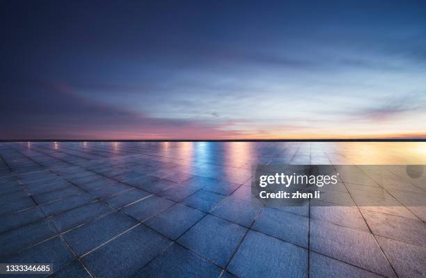 empty ground against cloud sky at night - rooftop night stock pictures, royalty-free photos & images