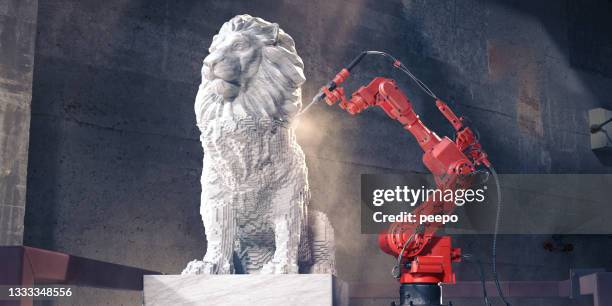 braccio robotico - sculpture foto e immagini stock
