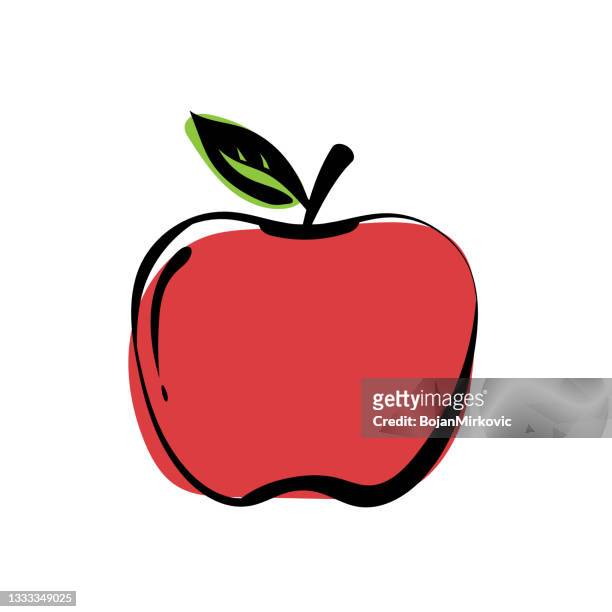 stockillustraties, clipart, cartoons en iconen met apple icon on white background. vector - apple