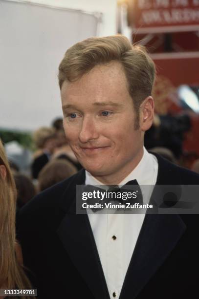 American comedian and talk show host Conan O'Brien attends the 49th Annual Primetime Emmy Awards, held at the Pasadena Civic Auditorium in Pasadena,...