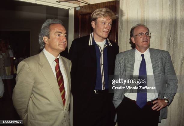 Canadian-American television producer and screenwriter Lorne Michaels, American comedian and talk show host Conan O'Brien, and American NBC president...