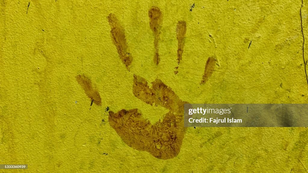 Blood Handprint on the wall
