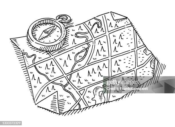 Drawn Map Compass Examples 603 Compass Map Drawing Stock Photos, High-Res Pictures, and Images ...