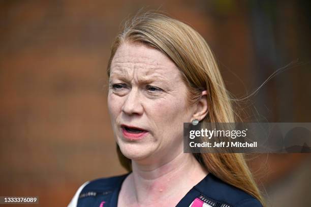 Shirley-Anne Somerville Cabinet Secretary for Education & Skills meets with pupils from Lochgelly High School on the day they received exam results...