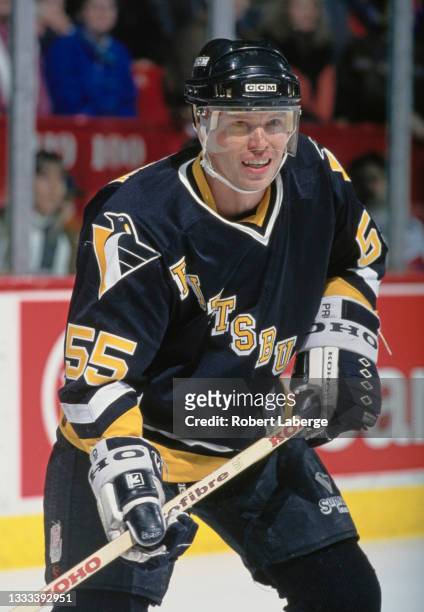 Larry Murphy, Left Wing for the Pittsburgh Penguins looks on during the NHL Eastern Conference Northeast Division game against the Montreal Canadiens...
