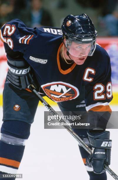 Kenny Jonsson, Captain and Defenseman for the New York Islanders looks on during the NHL Eastern Conference Northeast Division game against the...