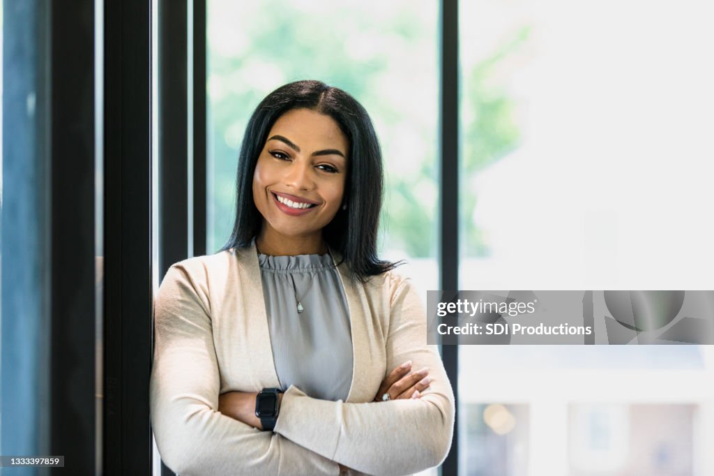 Portrait of confident, successful mid adult female CEO