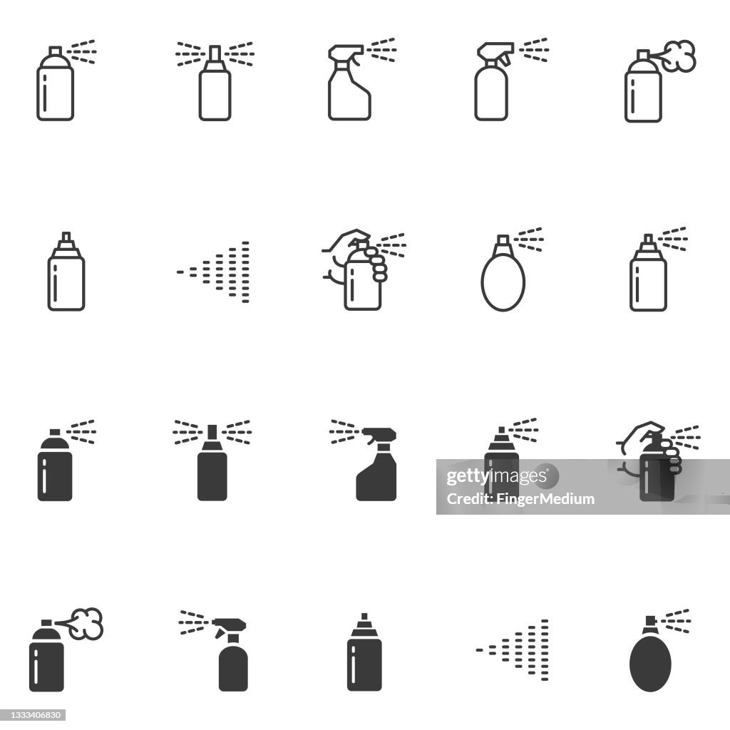 Spray icon set