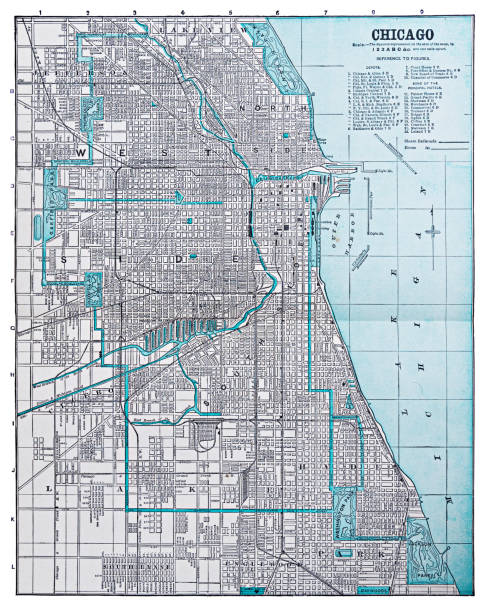 244 Chicago City Map High Res Illustrations - Getty Images
