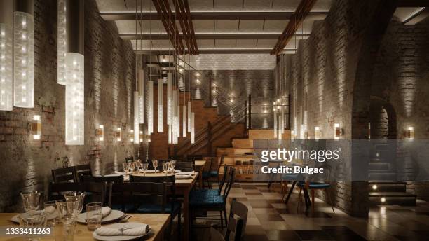 secluded restaurant interior - filter premium stock pictures, royalty-free photos & images
