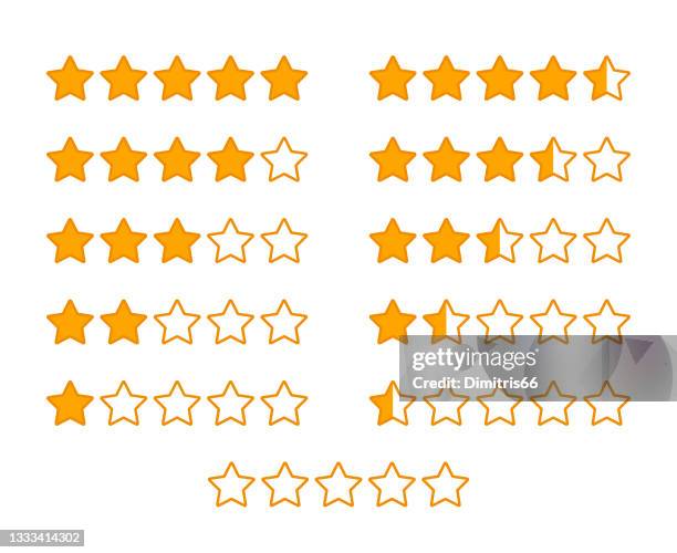 rating stars collection - restaurant critic stock illustrations
