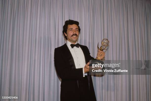 American actor Edward James Olmos in the 37th Annual Primetime Emmy Awards press room, at the Pasadena Civic Auditorium in Pasadena, California, 22nd...