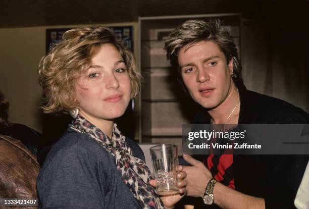 American actress Tatum O'Neal and British musician, singer, and songwriter Simon Le Bon attend the opening of the Hard Rock Cafe in New York City,...