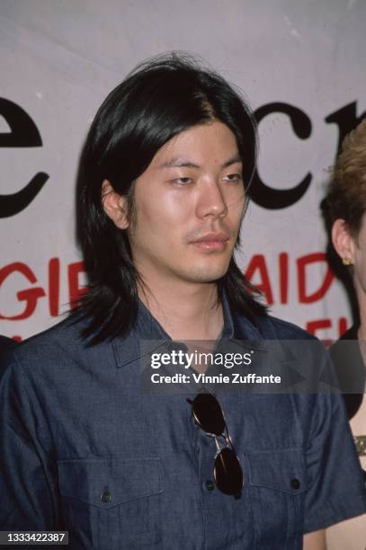 American guitarist James Iha of American rock band The Smashing Pumpkins at the announcement of benefit concerts for the Five Acres Boys' and Girls'...