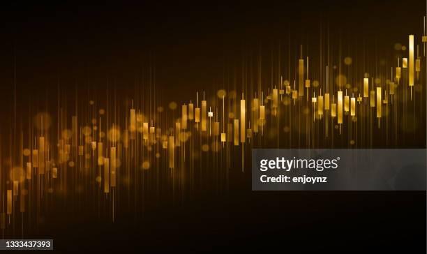 hintergrundillustration für den goldpreis steigen - schwarzer hintergrund stock-grafiken, -clipart, -cartoons und -symbole