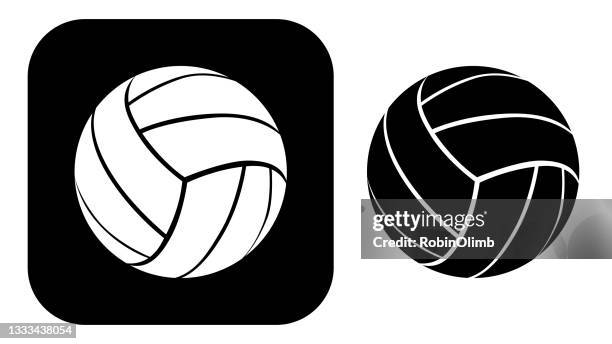 黒と白のバレーボールアイコン - スポーツ バレーボール点のイラスト素材／クリップアート素材／マンガ素材／アイコン素材