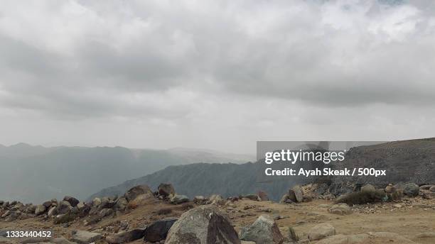 scenic view of mountains against sky,saudi arabia - saudi arabia landscape stock pictures, royalty-free photos & images