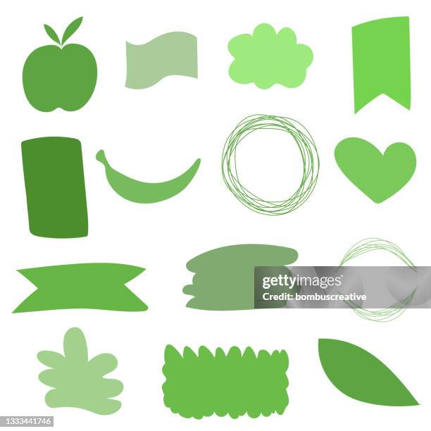 illustrations, cliparts, dessins animés et icônes de conception d’autocollants verts - étiquette bio