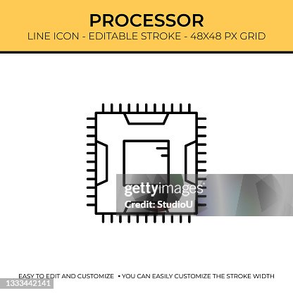 Processor Single Line Icon Processor Single Line Icon