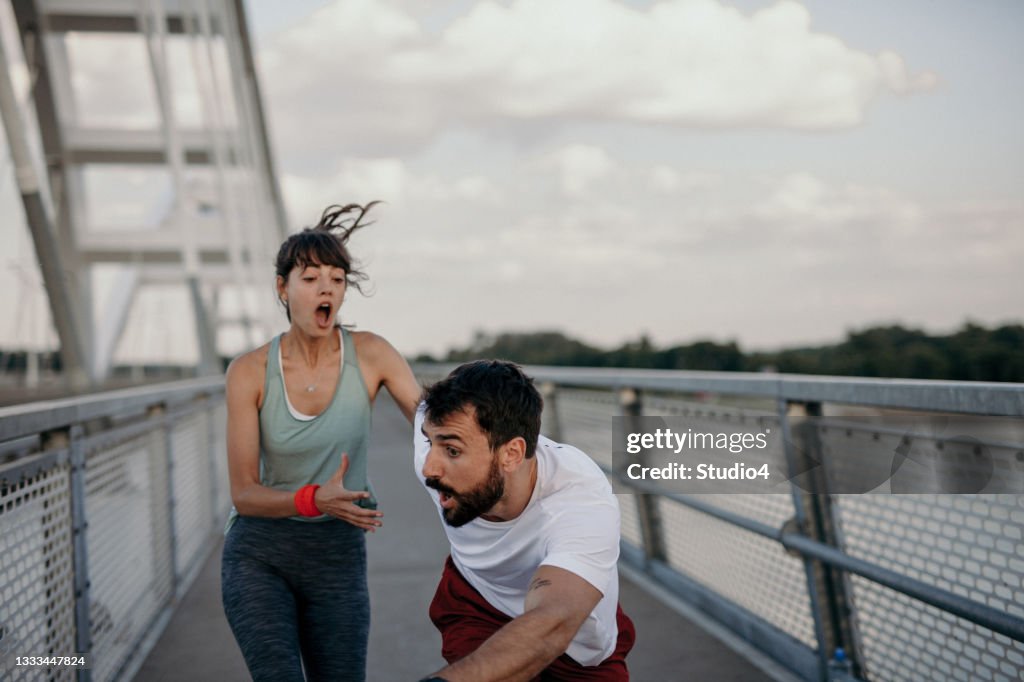 Falling while running