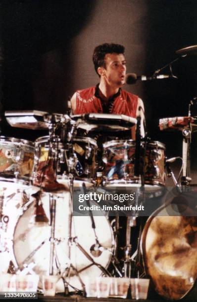 Rock band Midnight Oil perform at the Orpheum Theatre in Minneapolis, Minnesota on October 20, 1988.