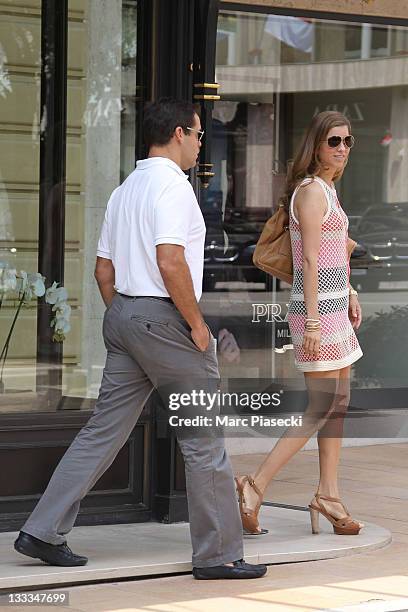 Louis de Bourbon, Duke of Anjou and his wife Maria Margarita Vargas Santaella are sighted around the 'Hermitage' hotel before the ceremony of the...