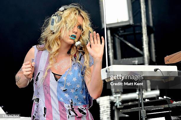 Ke$ha performs on day two of Wireless Festival at Hyde Park on July 2, 2011 in London, England.