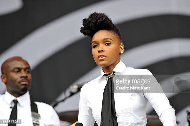 Janelle Monae performs on day two of Wireless Festival at Hyde Park on July 2, 2011 in London, England.