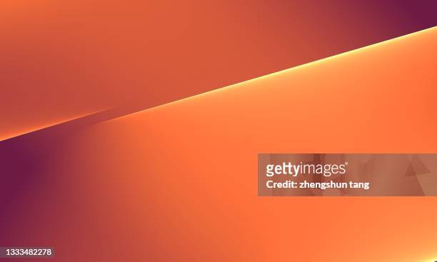 abstract orange inclined plane shaped stacking under lights. - abstrakter bildhintergrund stock-fotos und bilder