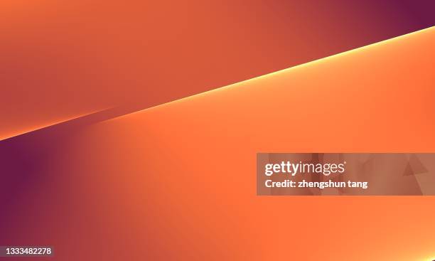 abstract orange inclined plane shaped stacking under lights. - orange colour fotografías e imágenes de stock