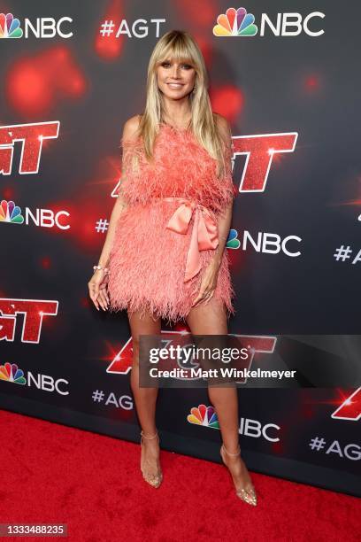 Heidi Klum attends the Red Carpet for "America's Got Talent" Season 16 Live Shows at Dolby Theatre on August 10, 2021 in Hollywood, California.