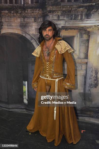Ariel Miramontes as 'Albertano' poses for photo during a press conference to present 'Nuevo Tenorio Cómico', at 'Centro Cultural 1' on August 10,...