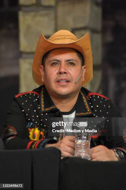 Hugo Alcántara 'Indio Brayan' attends press conference to present 'Nuevo Tenorio Cómico', at 'Centro Cultural 1' on August 10, 2021 in Mexico City,...