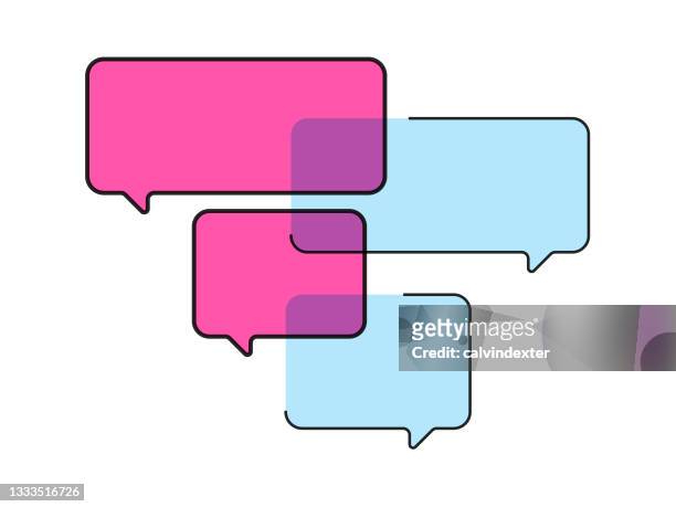 thought balloons - online chat ballon stock illustrations