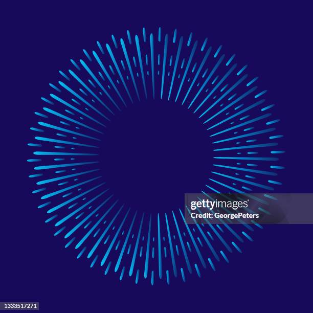 exploding sunburst background - blue circle pattern stock illustrations