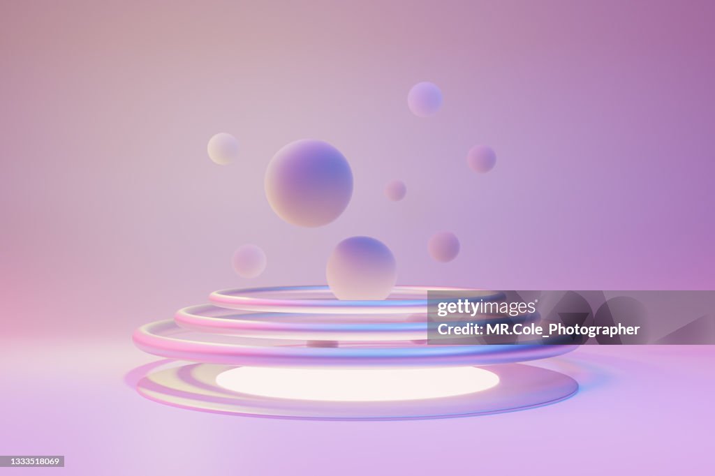3d rendered technology and innovation conceptual in pastel color