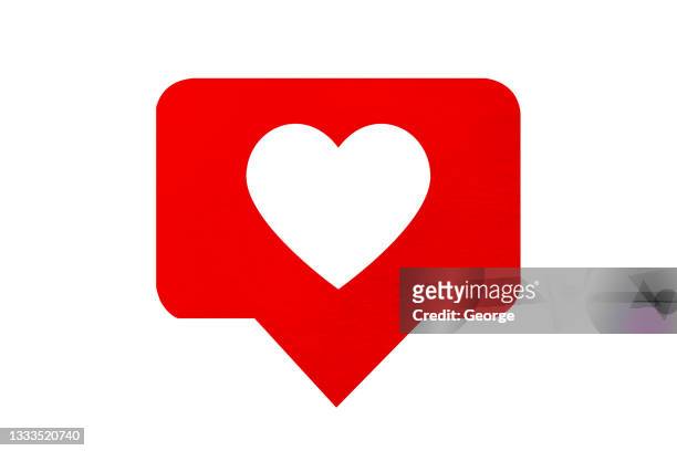 notifications icon, heart shape - love hearts ストックフォトと画像
