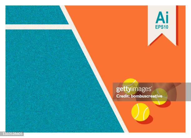 ilustrações de stock, clip art, desenhos animados e ícones de tennis court background - set desporto